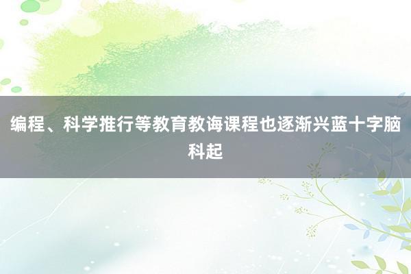 编程、科学推行等教育教诲课程也逐渐兴蓝十字脑科起